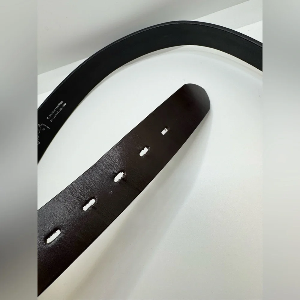 VELEZ COLLECTION GENIUNE LEATHER MEN'S BELT SILVER‎ BUCKLE